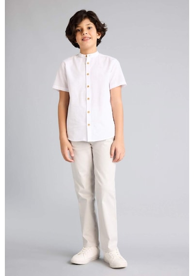 Defacto Regular Fıt Düz Paça Gabardin Pantolon Erkek Çocuk G8009a826spgr492 Gri-gr492