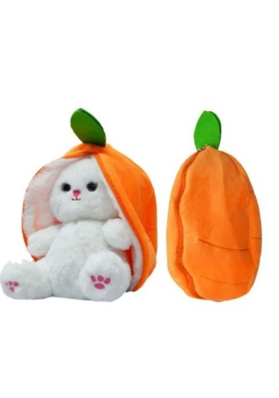 Havuç Tavşan Pelüş 35cm Beyaz - Turuncu