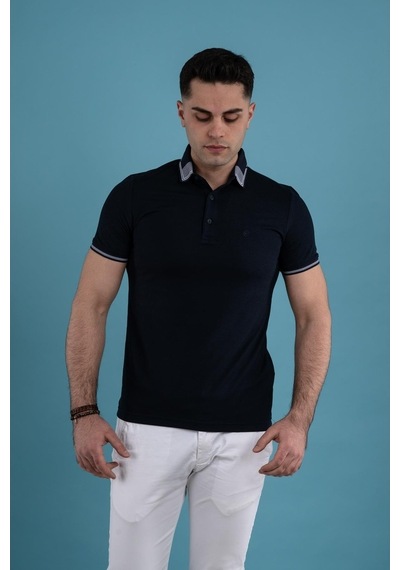 Slimfit Polo Yaka Düğmeli Merserize Kumaş Erkek T-Shirt (539719691)