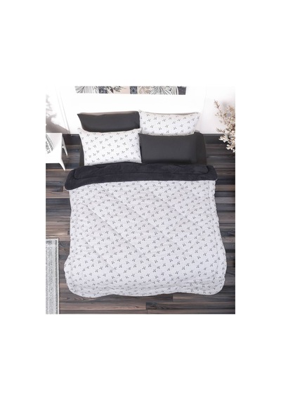 Welsoft Çift Kişilik Yorgan 195x215 Cm Çift Taraflı Ultra Yumuşak Silikon Dolgulu Siyah Siyah