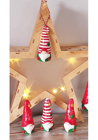 3 Lü Gnome Cüce Yılbaşı Süsü Ve Biblosu