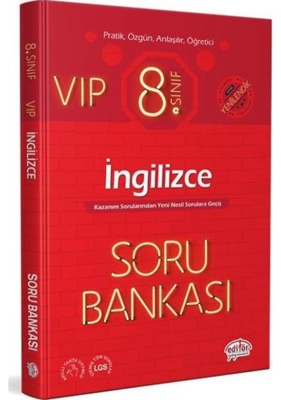 8.Sınıf VIP İngilizce Soru Bankası -  Editör