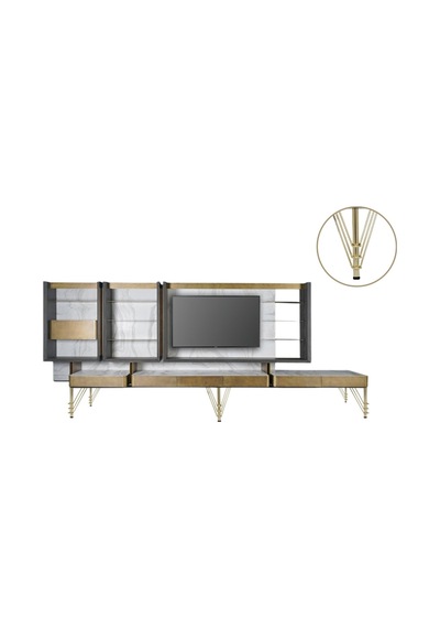 - Üçtel 20 Cm Gold - Metal Ayak - 5 Adet Gold