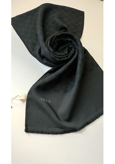Aker Siyah Elegance Monogram Şal Siyah