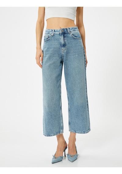 Koton Geniş Kısa Paça Kot Pantolon Standart Bel Pamuklu Cepli - Bianca Crop Jean Açık İndigo 4sal40009md Açık İndigo Koton Geniş Kısa Paça Kot Pantolon Standart Bel Pamuklu Cepli - Bianca Crop Jean Açık İndigo 4sal40009md Açık İndigo