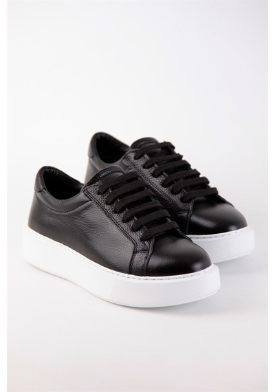 Julia Siyah Hakiki Deri Kadın Sneaker-Siyah