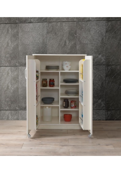 Çok Amaçlı 2 Kapaklı Mutfak Erzak Kiler Dolap 88x52x120cm