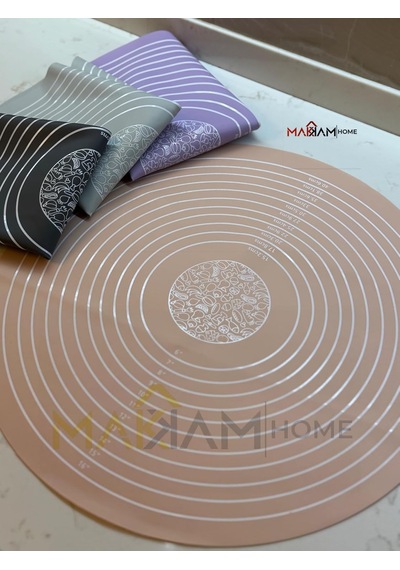 Silikon Pişirme Pasta Mat Seti, Ölçülerle Hamur Açma Seti Silikon Yapışmaz Mat, Pasta, Kabuk, Kurabiye, Ekmek, Ha