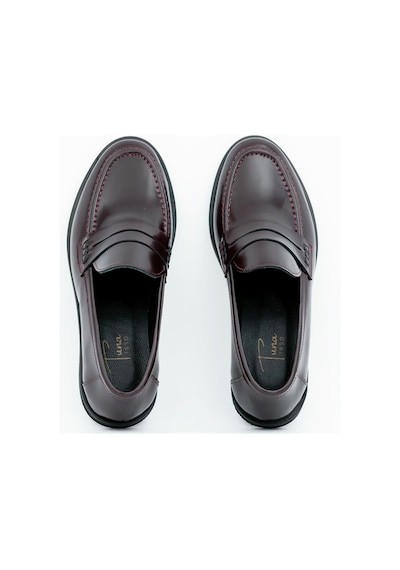 Tuna Hakiki Deri Eva Taban Toka Detaylı Loafer Kadın Ayakkabı - Z126-16 Bordo