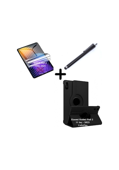 Xiaomi Redmi Pad 2 11inç 2025 Kılıf Dönen Tablet Kilifi Ekran Koruyucu+kalem Kapaklı Kılıf