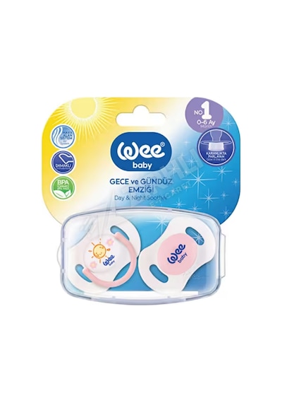 5 Adet Wee Baby 2'li Gece Gündüz Emzik No 1 + Saklama Kabı