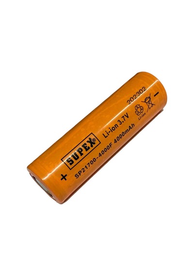 Supex 21700 3.7v 4000mah Li-ion Şarjlı Pil Başsız