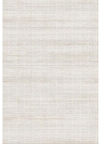 Modern Krem Dokulu Halı Minimal Grid Desen, Yumuşak Yüzey, Pamuk Jüt Tabanlı, Salon Halısı