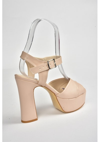 Fox Shoes Ten Platform Topuklu Kadın Ayakkabı M348202409 Ten Rengi
