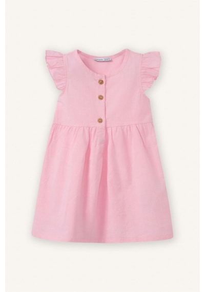Defacto Flamlı Poplin Elbise Kız Bebek Z7402a226smpn171 Pembe-pn171