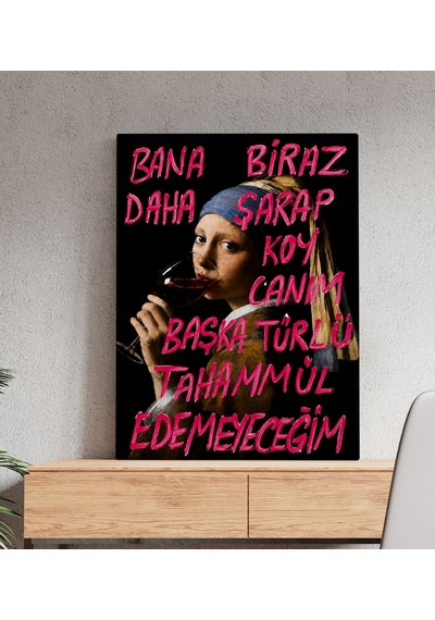 Bk Gift Vintage Klasik Sanat Esprili Sözlü Dekoratif Kanvas Tablo - 4 Çok Renkli