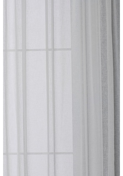 Fabric Design Keten Plus Tül Perde Ekru, 350 X 190 Çok Renkli