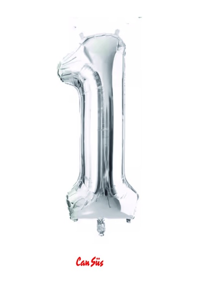 Rakam Folyo Balon Gümüş 102cm 40inç 1