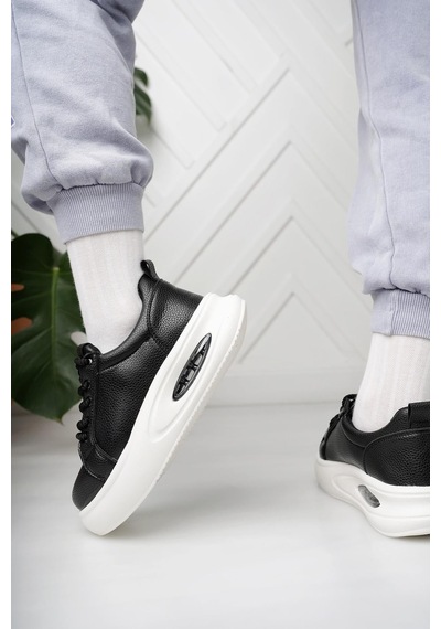 Nesilshoes Nesil Shoes Dvm 5750 Siyah Beyaz Havalı Taban Kadın Sneakers Siyah&beyaz
