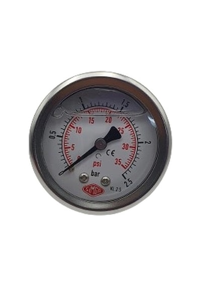 Manometre Gliserinli Arka Çıkışlı Q52 - 0 - 2.5 Bar 1/4