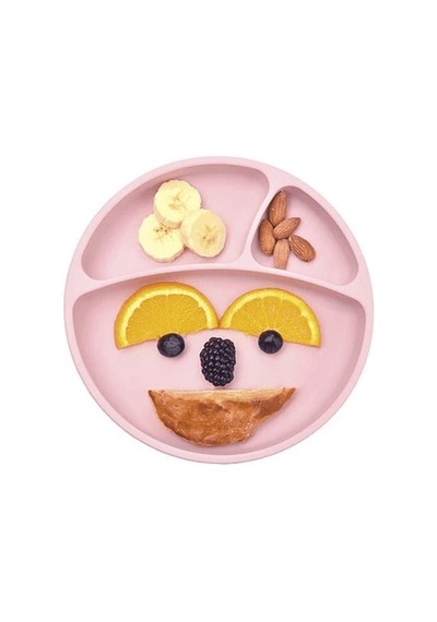 OiOi Porsiyon Vakum Tabanlı Silikon Tabak Pinky Pink Pembe