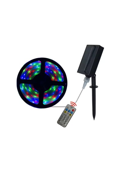 Forlife 20watt Güneş Panelli Solar 10 Metre Hortum Şerit Led Rgb