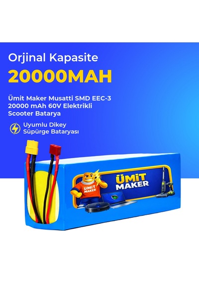 Musatti Smd Eec-3 20000 Mah 60v Elektrikli Scooter Batarya Mavi