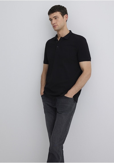 Mavi - Siyah Polo Tişört 064946-21842-Siyah