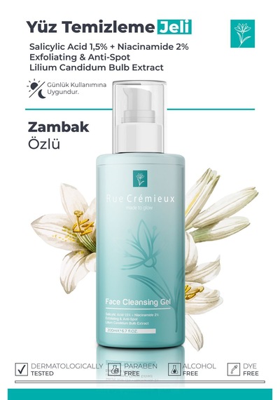Yüz Temizleme Yıkama Jeli 200ml Leke Karşıtı Zambak Özlü - Tk