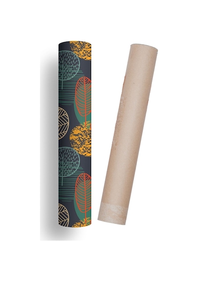 Mutfak Tezgah Arası Kendinden Yapışkanlı Folyo Kaplama Renkli Ağaçlar Yapraklar Desen 60cm X 100cm