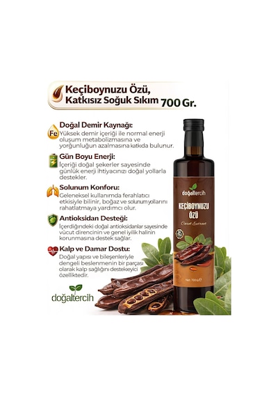 Doğaltercih Keçiboynuzu Özü, Katkısız Soğuk Sıkım Harnup Özü 700g