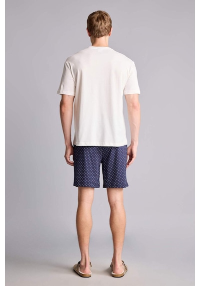 Defacto %100 Pamuk New Regular Fıt 2li Şortlu Pijama Takımı H8680ax26smwt34 Beyaz-wt34