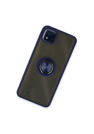 Mey İthalat Realme C11 2021 Kılıf Montreal Yüzüklü Silikon Kapak - Lacivert
