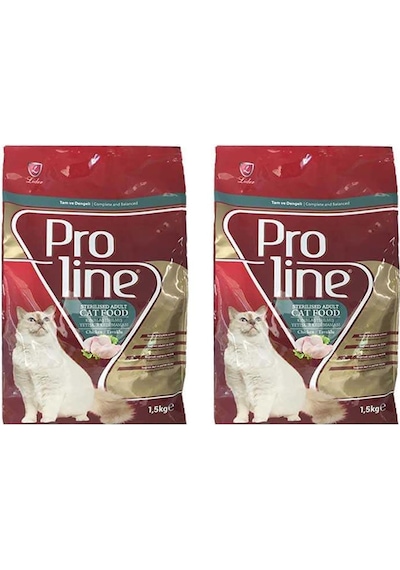 Pro Line Sterilised Kısırlaştırılmış Tavuklu Yetişkin Kedi Maması 2 x 1500 G