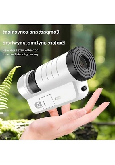Trendooze Gençler İçin Taşınabilir Siyah 60x-200x Led Işıklı Mini Mikroskop Gaojunshop01