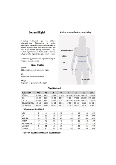 Daisy Medikal Giyim Scrubs Cerrahi Takım Doktor Hemşire Likralı Hastane Üniforması 001