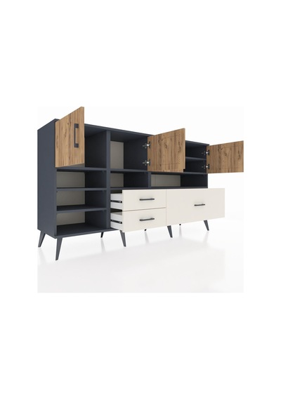 Hyperion Konsol 8 Raflı 3 Çekmeceli 4 Kapaklı 176x44x99 Antrasit- Antrasit-çam/aytaşı Hyperion Konsol 8 Raflı 3 Çekmeceli 4 Kapaklı 176x44x99 Antrasit- Antrasit-çam/aytaşı
