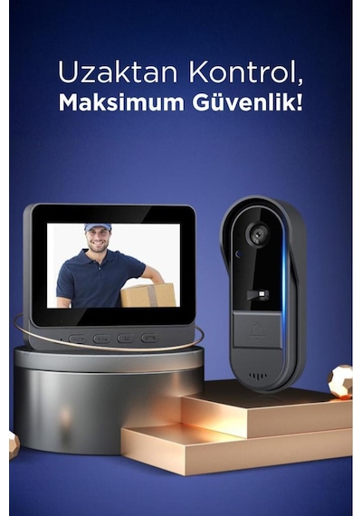 Kablosuz Su Geçirmez Akıllı Kapı Zili Kameralı Gece Görüşlü, İki Yönlü Sesli, Ip65 Dış Mekan Kullanımı