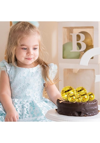Disco Topu Aynalı Gold 4 Cm 12 Li