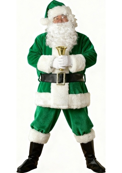 Yeşil Noel Baba Kostümü Yetişkin