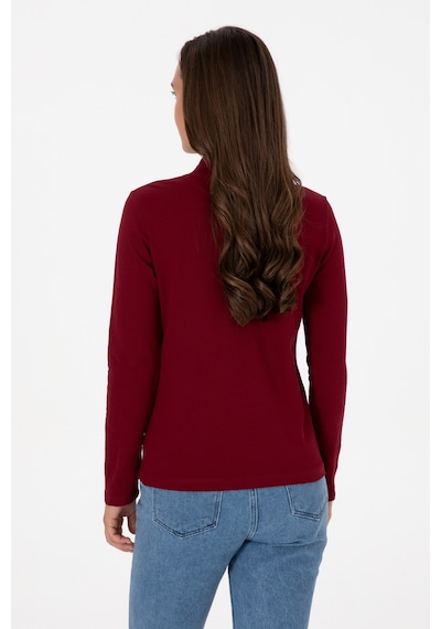 U.S. Polo Assn. Kadın Bordo Basic Polo Yaka Sweatshırt 50307755-VR014 U.S. Polo Assn. Kadın Bordo Basic Polo Yaka Sweatshırt 50307755-VR014