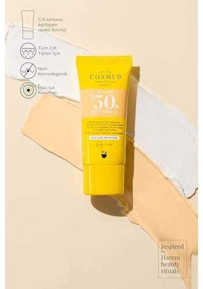 Tüm Cilt Tipleri İçin Renkli Suya Dayanıklı Spf50+ Güneş Kremi - Skinvisible Cc Spf50+ - 30 Ml 2 Paketi
