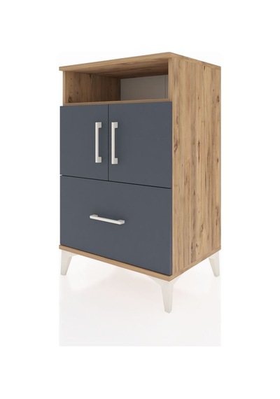 Hyperion Komodin 2 Raflı Tek Çekmeceli 2 Kapaklı 60x44x96 Çam... Çam