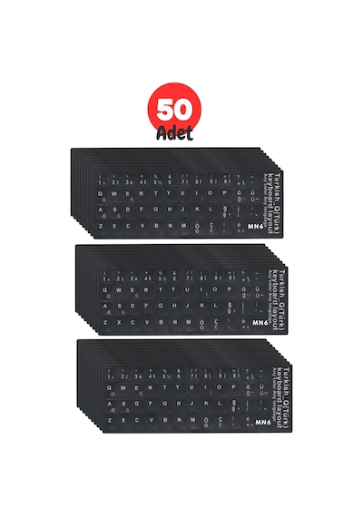 Mn6 Mtrq Türkçe Q Klavye Sticker/silinmez-laptop Pc Uymlu/türkçe Q Sticker-50 Adet