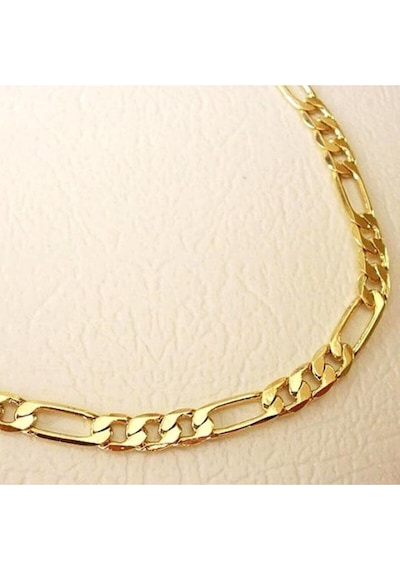 Kadın Altın Gold Renk Klasik Figaro Halhal Bileklik 4 Mm Altın