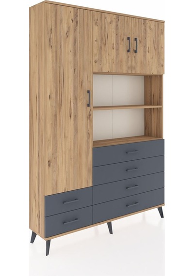Arges Dolap 8 Raflı 6 Çekmeceli 3 Kapaklı 132x30x195 Çam-çam/antrasit Atlas Çam/antrasıt Arges Dolap 8 Raflı 6 Çekmeceli 3 Kapaklı 132x30x195 Çam-çam/antrasit Atlas Çam/antrasıt