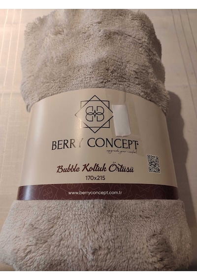 Berrykonsept Peluş Koltuk Örtüsü Gri