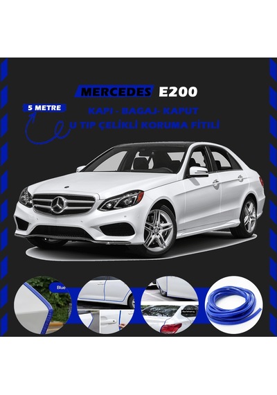 Mercedes E200 Oto Araç Kapı Koruma Fitili 5metre Parlak Mavi Renk