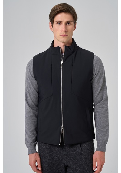 Morven Erkek Siyah Polyamide Spor Gizli Cep Fermuarlı Yelek 26ks049001001 Siyah