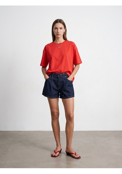 Dilvin 31017 %100 Pamuk Basic T-shirt-kırmızı